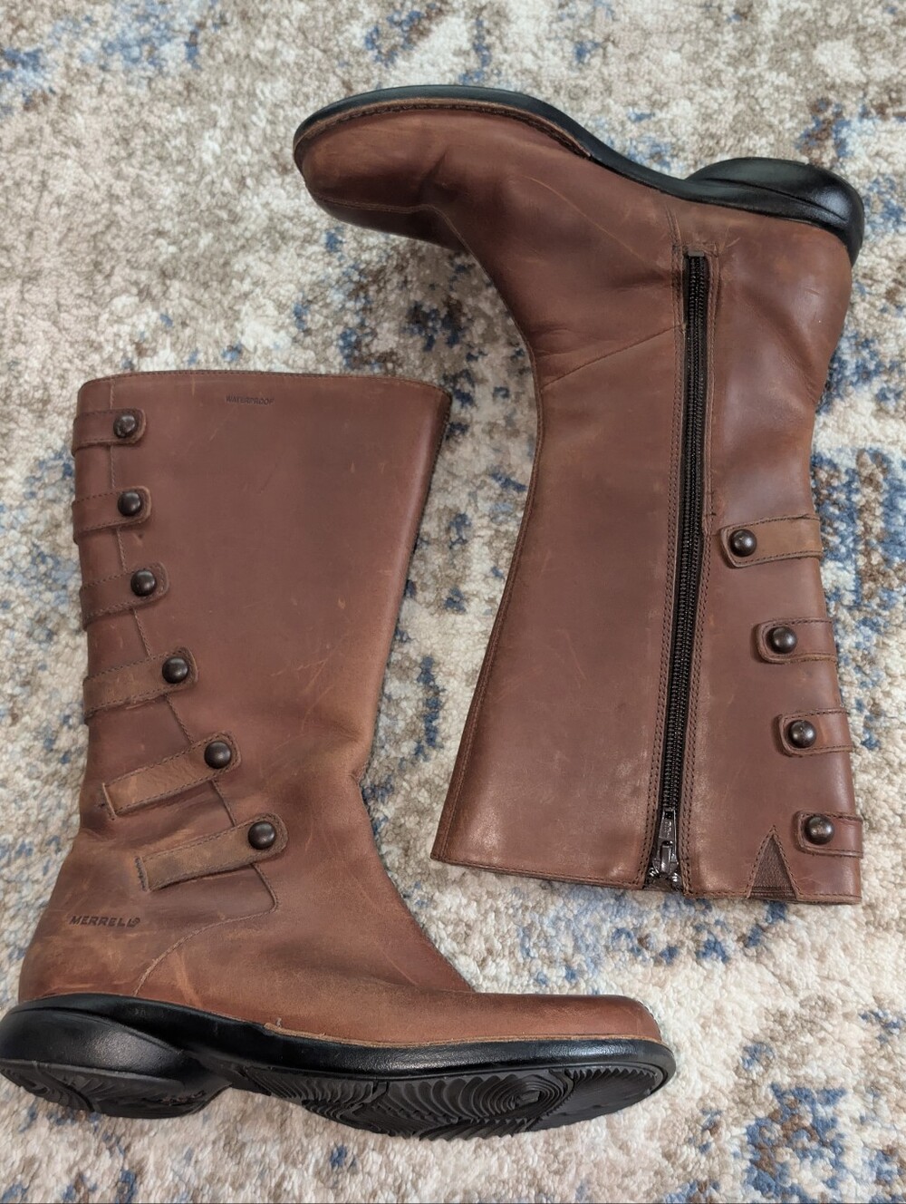 Merrell Tetra Launch Cherry Brown Leather Performance Boots